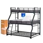 Set  de Recámara Zafiro: Litera Triple Sofía+ 2 Colchones en Caja Nova + 2 Almohadas Peach Feel