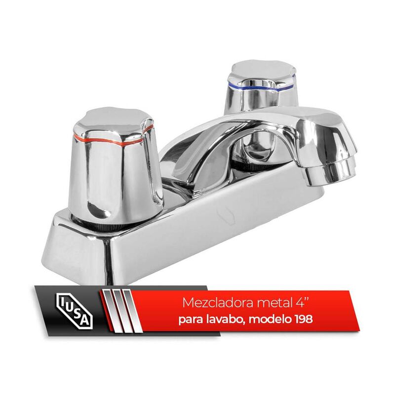Llave Mezcladora Met&aacute;lica para Lavabo IUSA, 4&rdquo; image number null