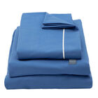 Juego de S&aacute;banas Queen Size Royal Touch Az&uacute;l Medio