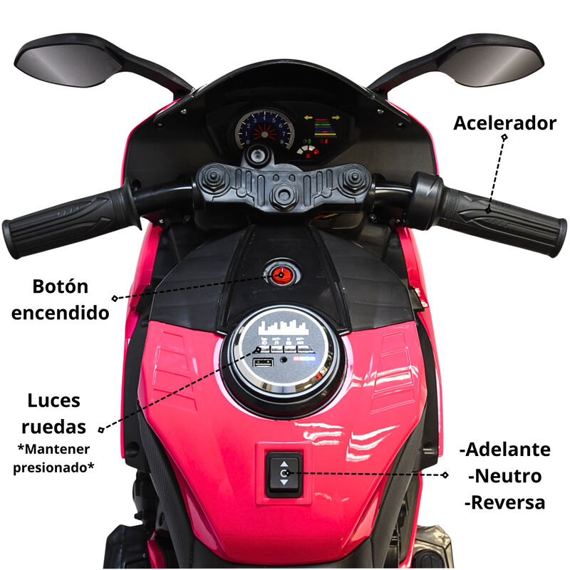 Moto Montable El&eacute;ctrica para Ni&ntilde;os Luces Led So... image number null