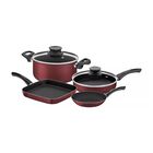 Bater&iacute;a de Cocina C/Sart&eacute;n Cuadrado Tramontina 27899/171 6 Piezas Paris Rojo