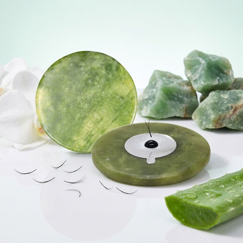 10 Piedras Jade para Pegamento Adhesivo Pesta&ntilde;a... image number null