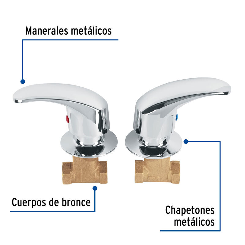 Juego 2 Llaves de Empotrar Roscables Tipo Palan... image number null