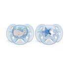 Chup&oacute;n Ultra Soft Avent 2pz 6-18m Azul Estrella