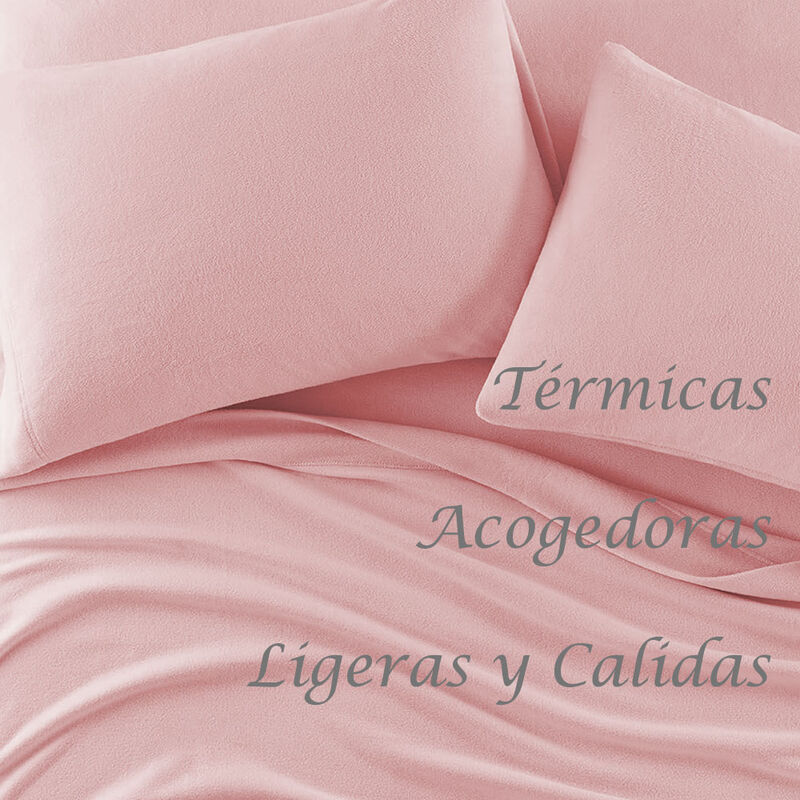 Juego de S&aacute;banas Polar Matrimonial Rosa T&eacute;rmica... image number null