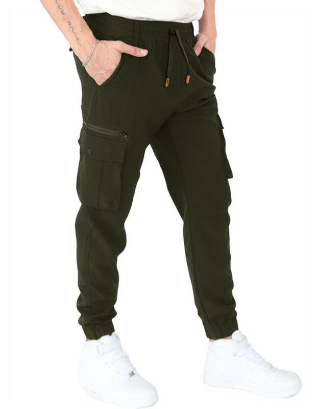 Pantalon Hombre Cintura Ajustable Verde Militar... image number null