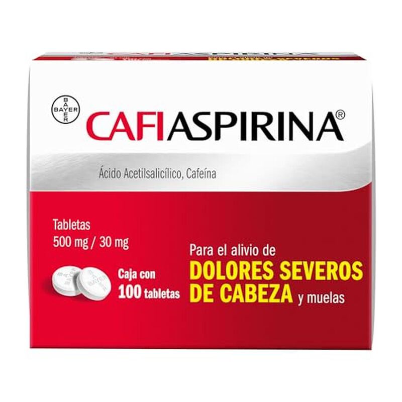 Cafiaspirina Tabletas Orales, Paquete de 100 Pi... image number null