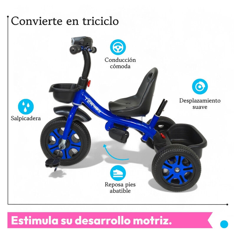 Triciclo C/ Bast&oacute;n Dirigible Musical C/ Luz TEK... image number null