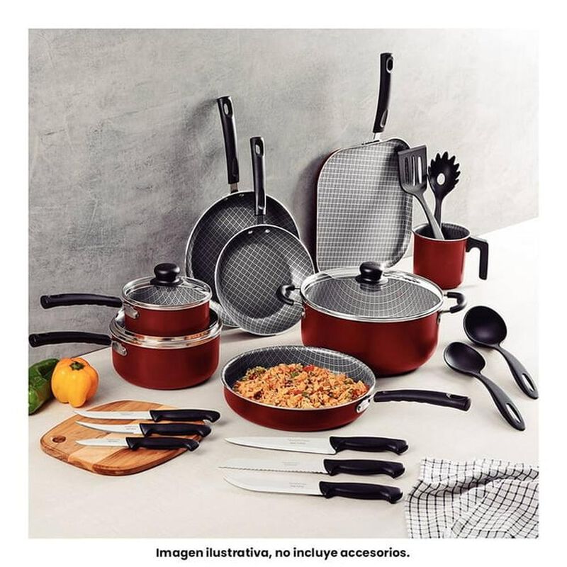 BATERIA COCINA TRAMONTINA 21 PIEZAS SARTENES CA... image number null