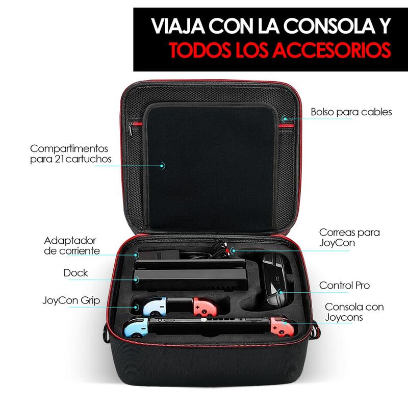 Redlemon Funda Rígida De Viaje Para Nintendo Sw... image number null
