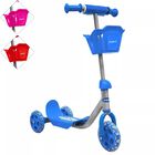 Scooter Para Ni&ntilde;os Con Canastilla Tres Ruedas De Goma Manubrio Ajustable De 60 A 72 Cm Soporta Hasta 25 Kg - Azul