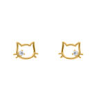 Broqueles De Oro Amarillo 14k Con Zirconia