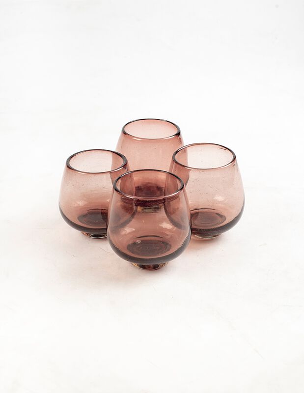 Vasos Set de 4 Vasos de Vidrio Soplado Amatista... image number null