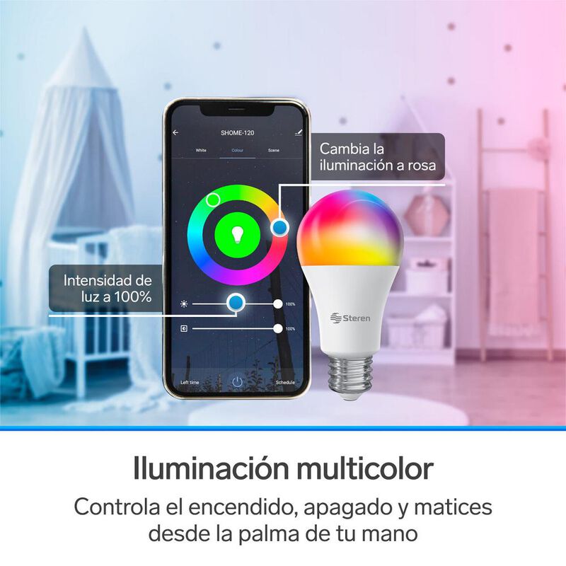 Foco LED Wi-Fi RGB+W multicolor de 10 W SHOME-1... image number null