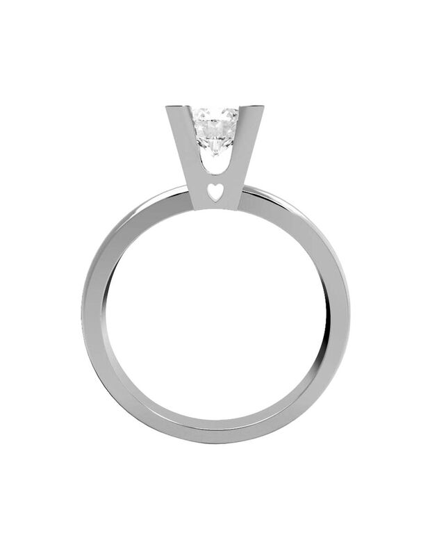 Anillo de Compromiso en Oro de 14K con Circonia... image number null