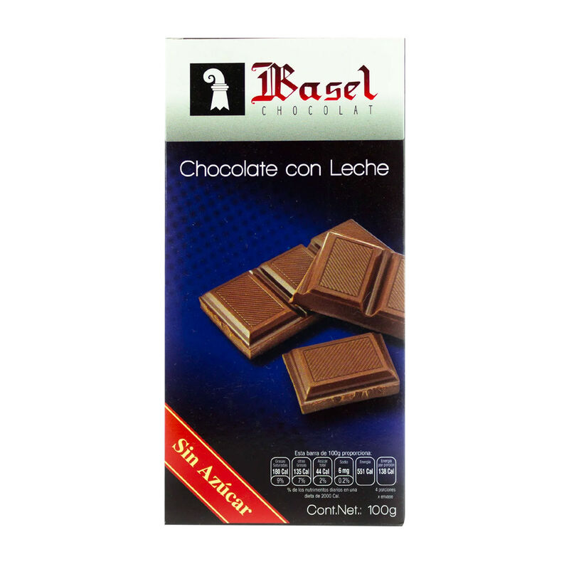 CHOC BASEL LECHE S/ AZ&Atilde;&Scaron;CAR 100G image number null