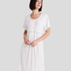 Camisón Corto de Mujer con Canale y Puntilla Marfil