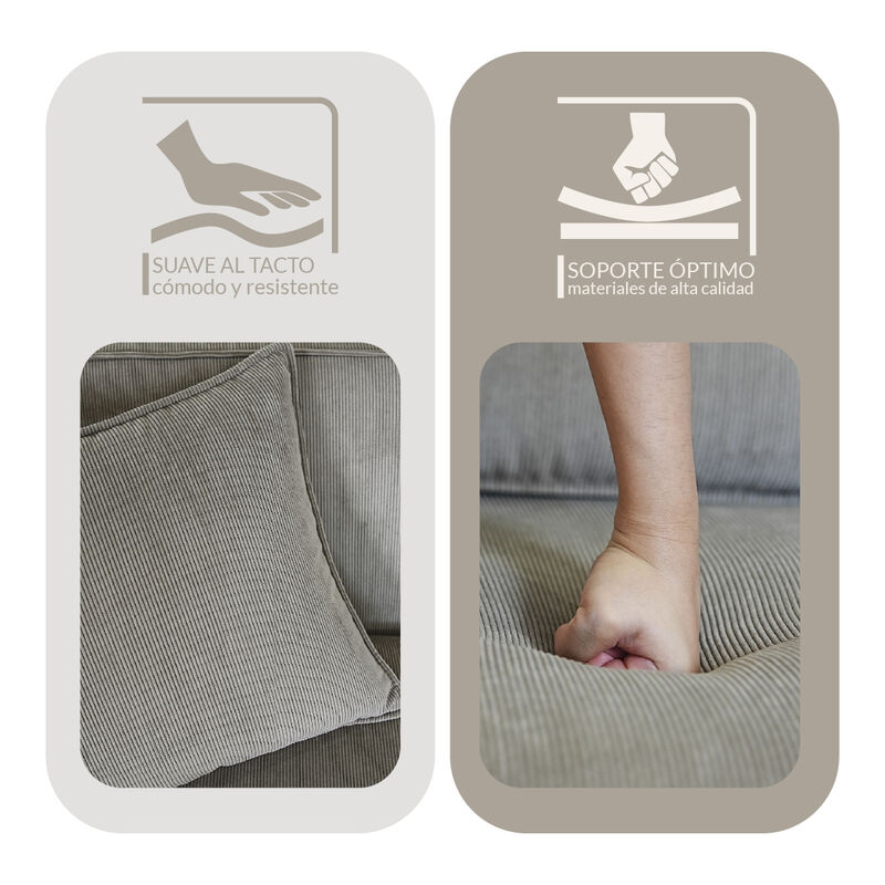 Sof&aacute; Espuma Alta densidad YUGEN Beige 3 plazas ... image number null