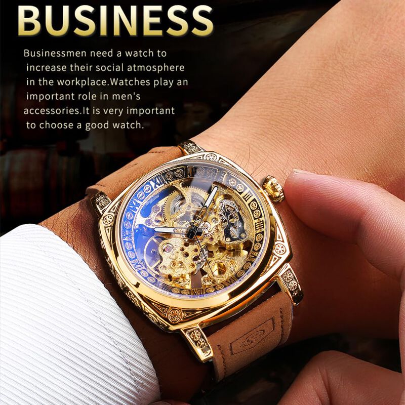 Reloj Forsining Square Retro Mechanical Self-wi... image number null
