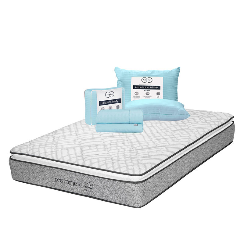 Colch&oacute;n Queen Size Vail+Almohada Trinity 2+1 ju... image number null