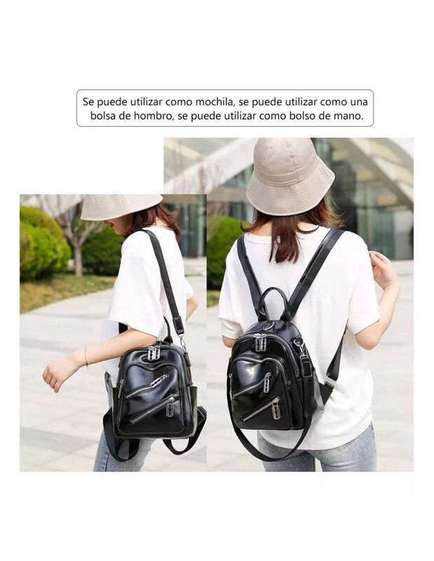 Bolsa Backpack Pink Brule W-pack De Cuero Para ... image number null