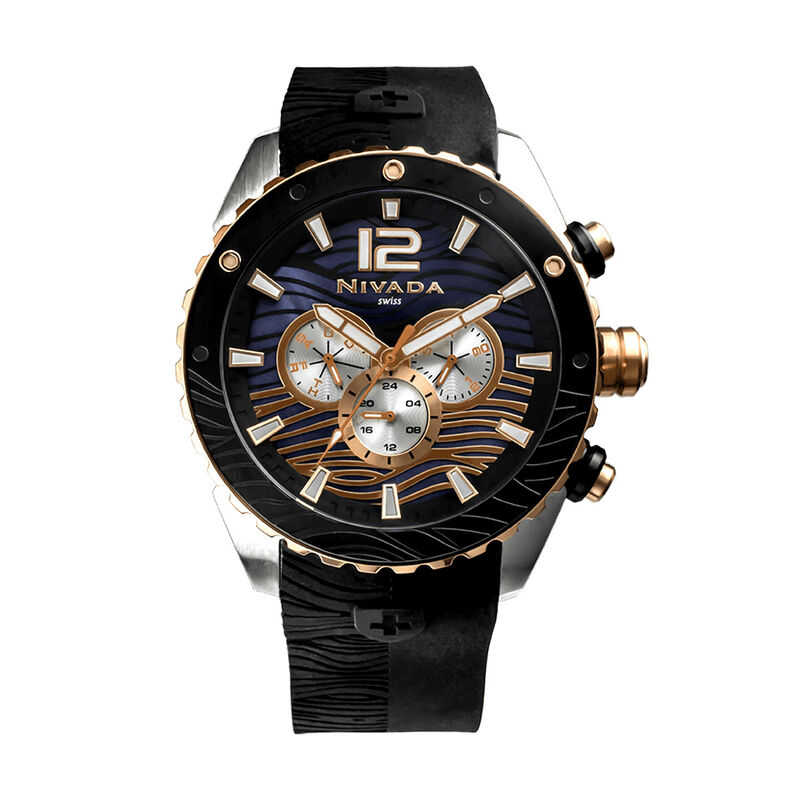 Reloj Nivada Waves Cab Bicolor Negro Ar&aacute;bigo image number null