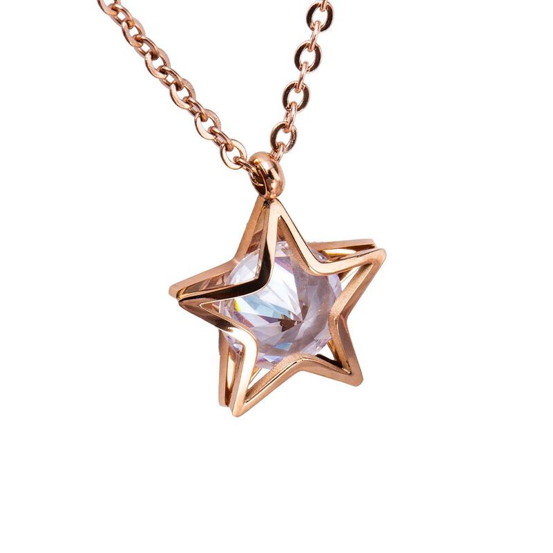 Collares Mujer Oro Rosa 18k Zirconia C&uacute;bica Est... image number null