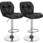 Set De 2 Taburetes De Bar Yaheetech De Cuero Pu Negro Giratorios
