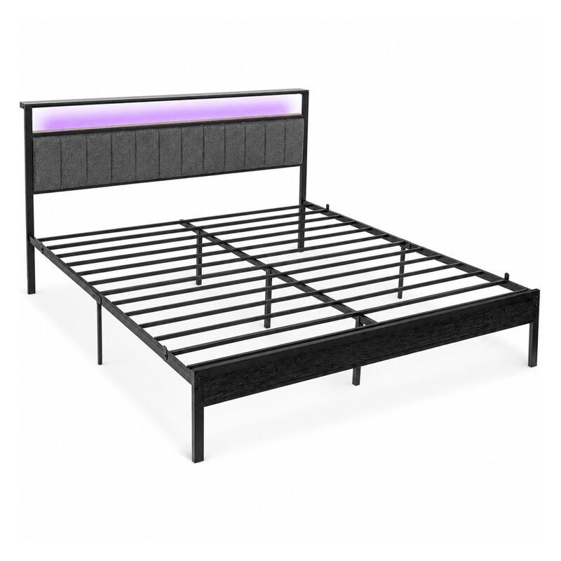 Base Cama Matrimonial Led Usb C Repisas Cabecer... image number null