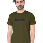 Playera Caballero Cuello Redondo Estampado Verde Militar Roosevelt C348