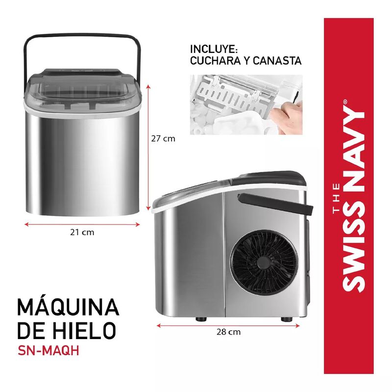 M&aacute;quina Para Hacer Hielo 2 Tama&ntilde;os Port&aacute;til El&eacute;... image number null