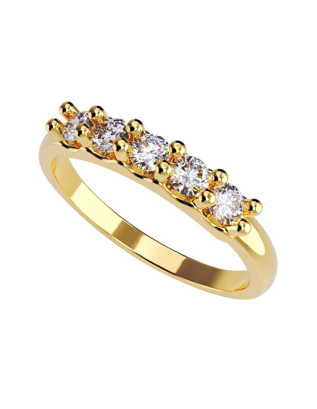 Anillo de Compromiso en Oro de 14K con Circonia... image number null