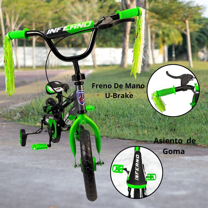 Bicicleta Infantil Rodada 12 Con Ruedas De Apoy... image number null