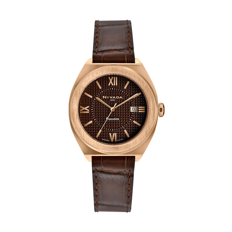 Reloj Nivada Executive Dama Dorado Rosa Caf&eacute; Ro... image number null
