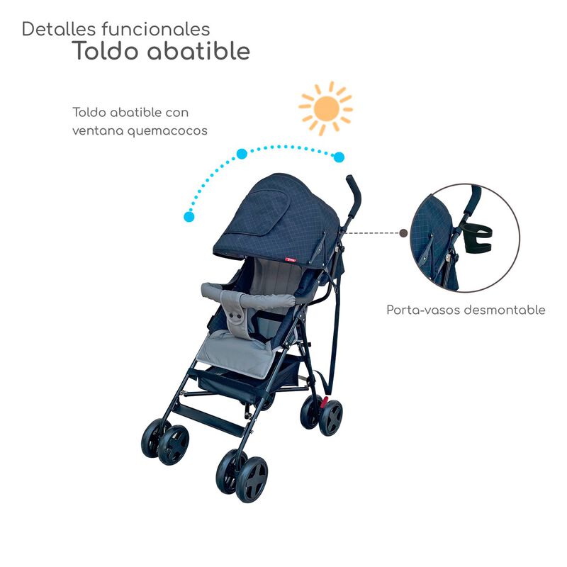 Carriola Plegable con Reclinado y Toldo Carri D... image number null