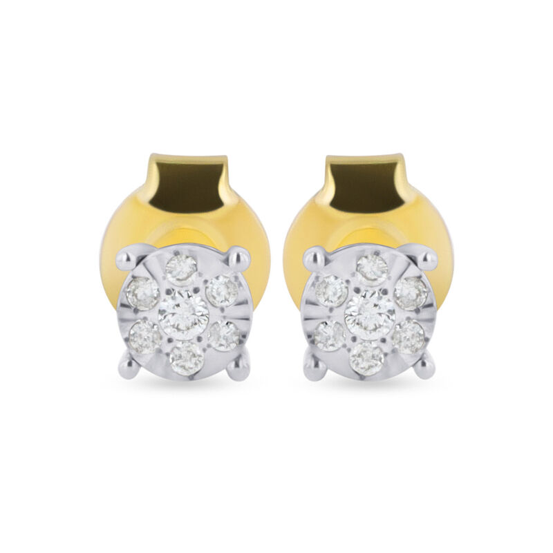 Aretes De Oro Amarillo Con Platinado 10K Con 9P... image number null