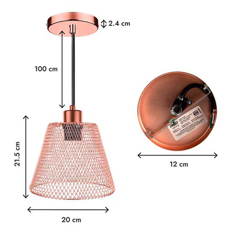 Lampara Colgante Aksi Mech Rose Gold image number null