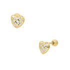 Broqueles De Oro Amarillo De 14k Con Zirconia