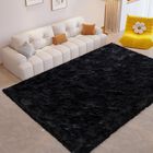 Alfombra Finrèc Soft Black Para Dormitorio Y Sala De Estar, 120 X 180 Cm