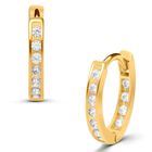 Arracadas De Oro Amarillo 14k Con Zirconias (10 X 8mm Aprox)
