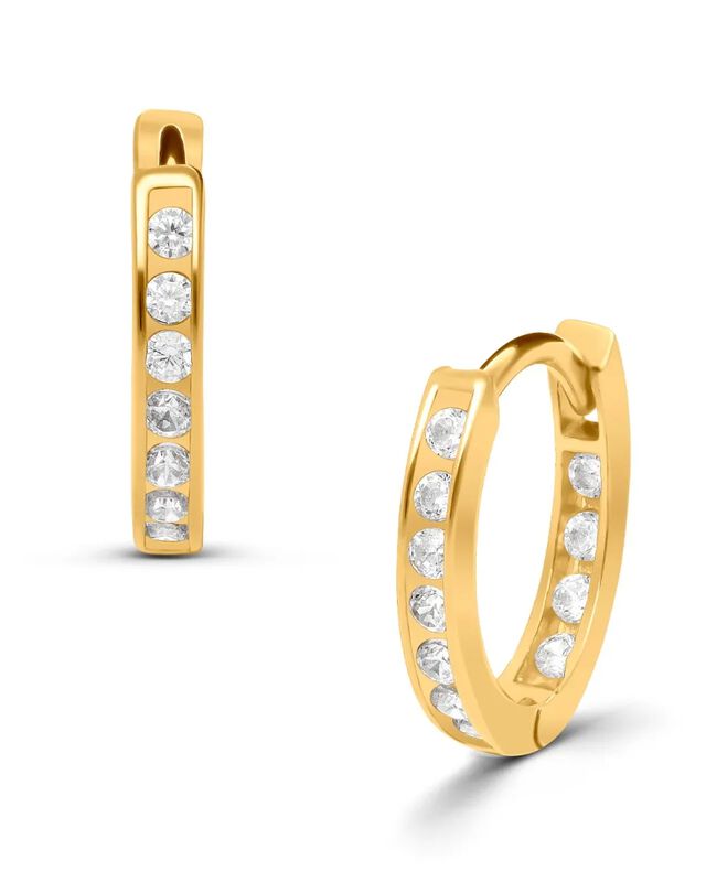 Arracadas De Oro Amarillo 14k Con Zirconias (10... image number null