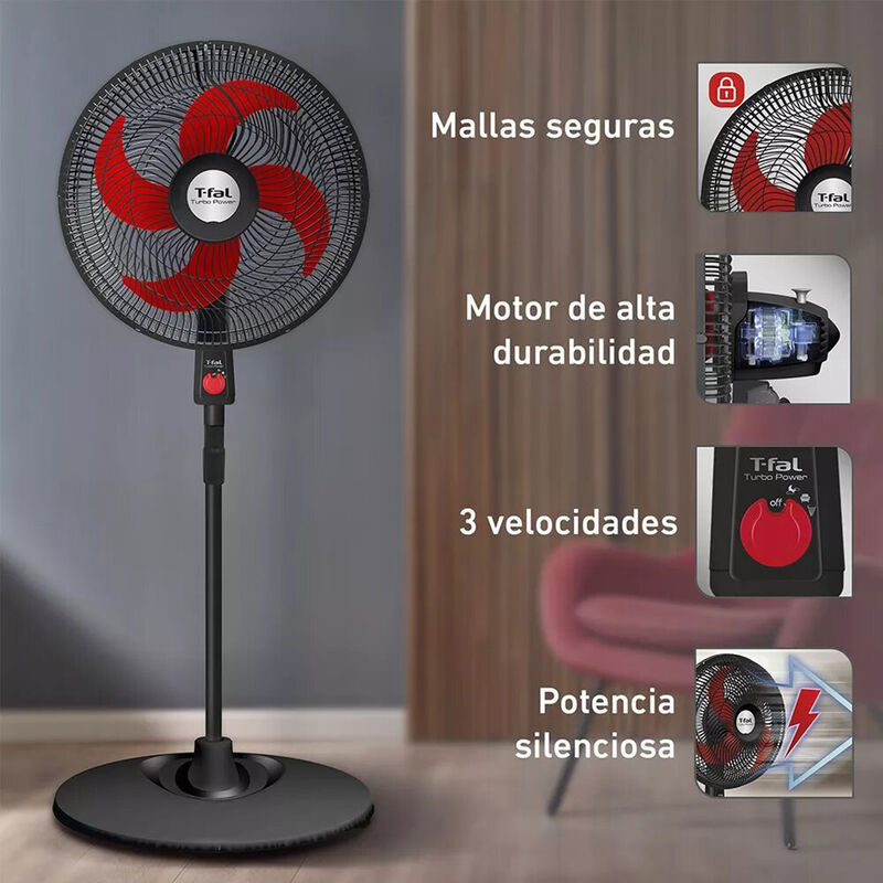Ventilador de pedestal 18&rdquo; Silencioso T-FAL Tur... image number null