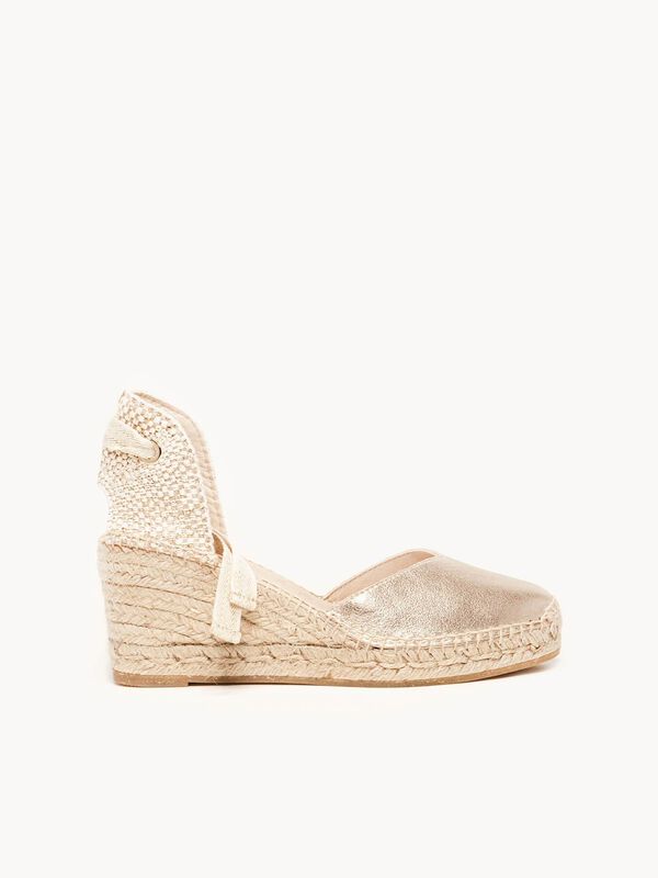 Alpargata Romero Cu&ntilde;a Media Ante Metal Oro image number null