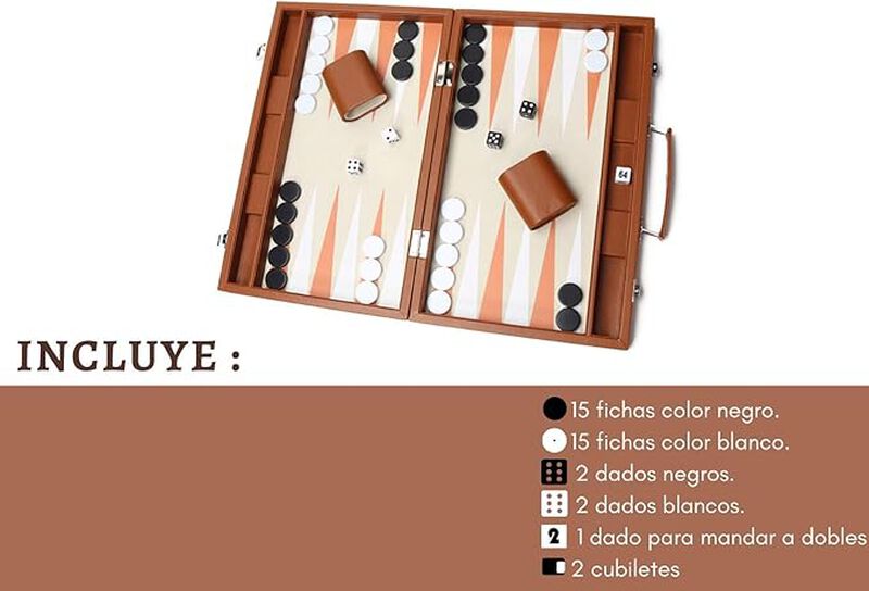 Hanylish Backgammon de Cuero Sintético Profesio... image number null