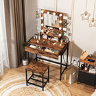 Tocador Maquillaje con Espejo LED y Banco