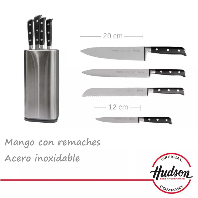 Juego Set 4 cuchillos HUDSON Acero Inoxidable A... image number null