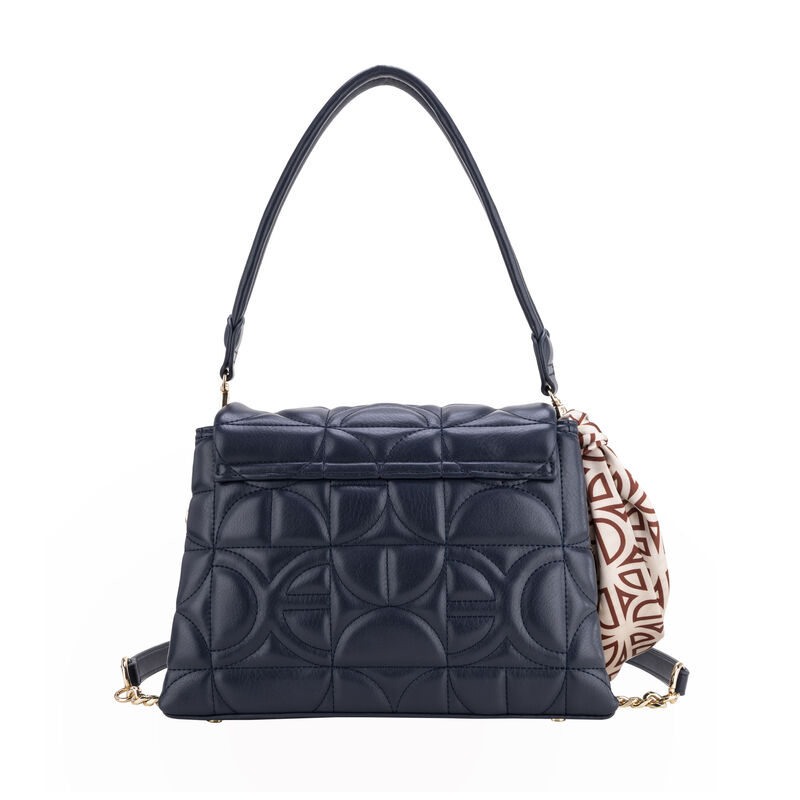 Bolsa Satchel Mediana Con Mascada Color Azul Ma... image number null