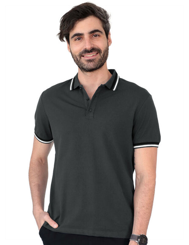 Playera Caballero Polo Cuello Abotonado Verde M... image number null