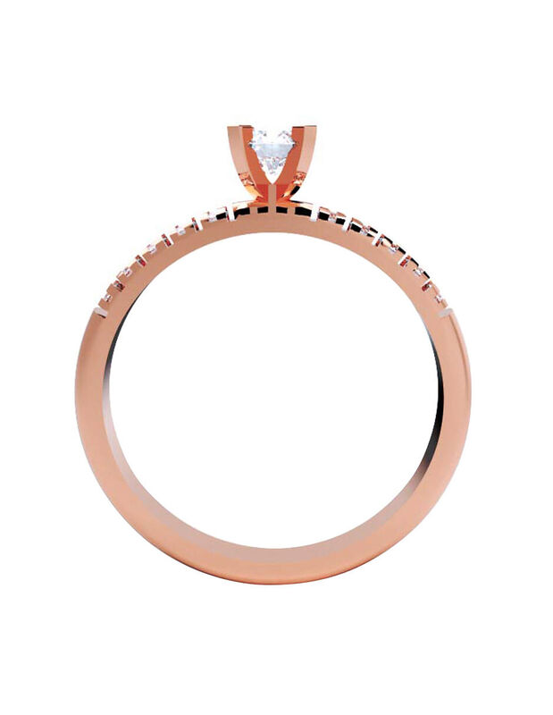 Anillo de Compromiso en Oro Rosa  de 10K con Ci... image number null