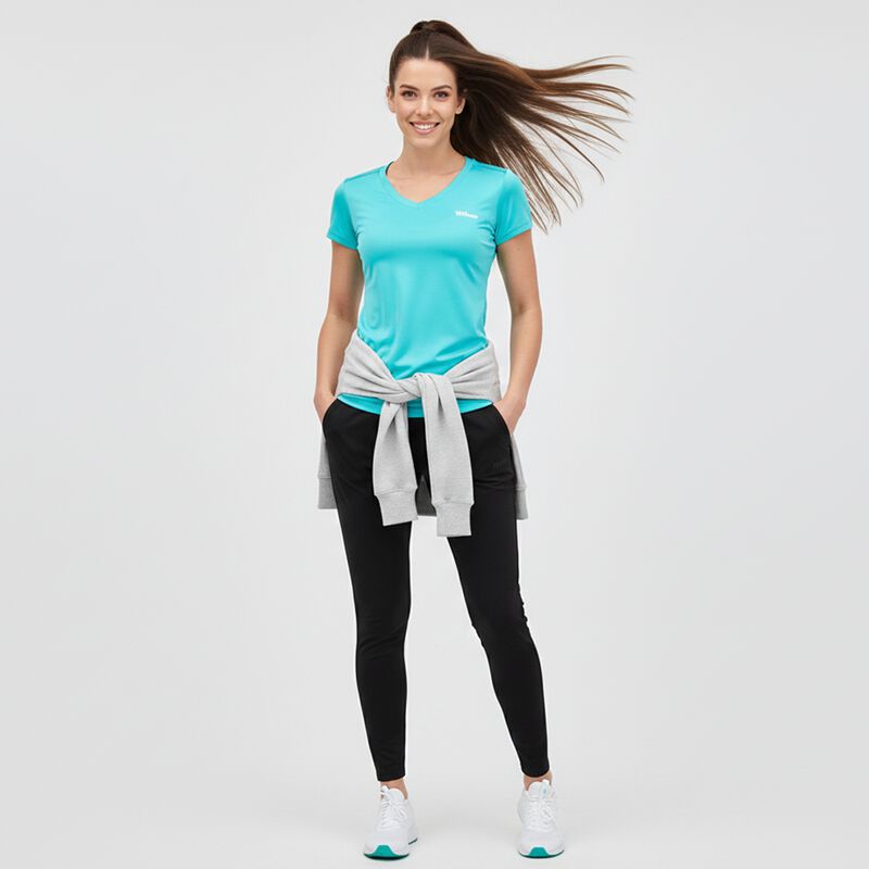 Playera Deportiva Wilson Para Mujer Turquesa Ee... image number null